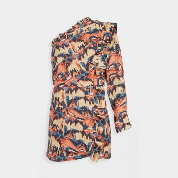 NWT Chufy one sleeve geometric & metallic accents mini dress, M - Picture 7 of 11